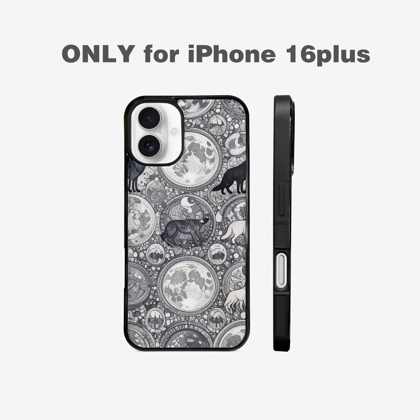 iPhone 16 Plus Case — Wolves Everywhere Collage Overlap Small Wolf, Custom Printed Phone Case