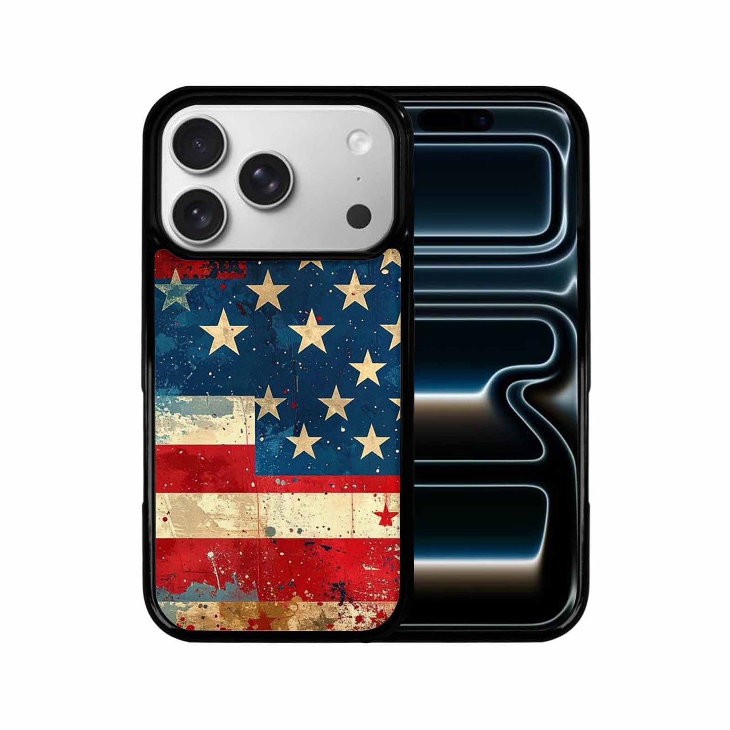 iPhone 17 Pro Case — Small American Flag Stars And Galaxy, Custom Printed Phone Case