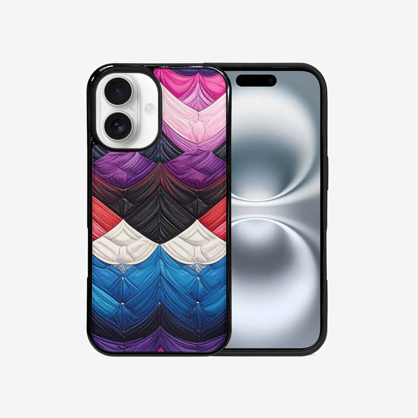 iPhone 16 Case — Genderfluid Flag Color Theme Small Rainbow, Custom Print Case Cover