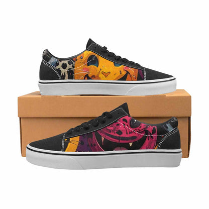WOMEN'S Smiley Faces Lace-Up Canvas Vibrant Chaos Custom Sneakers