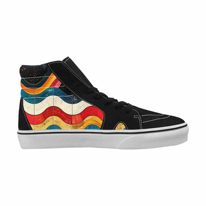 MEN'S Retro Wave Scallop Stripe High Top Canvas Surreal Custom Shoes