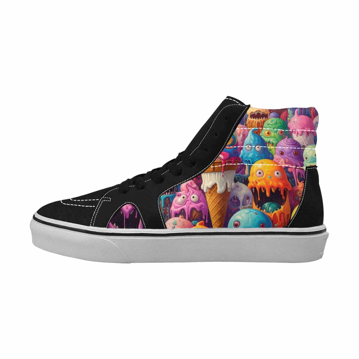 MEN'S Monsters High Top Canvas Artist-designed Aesthetic Custom Streetwear Shoes