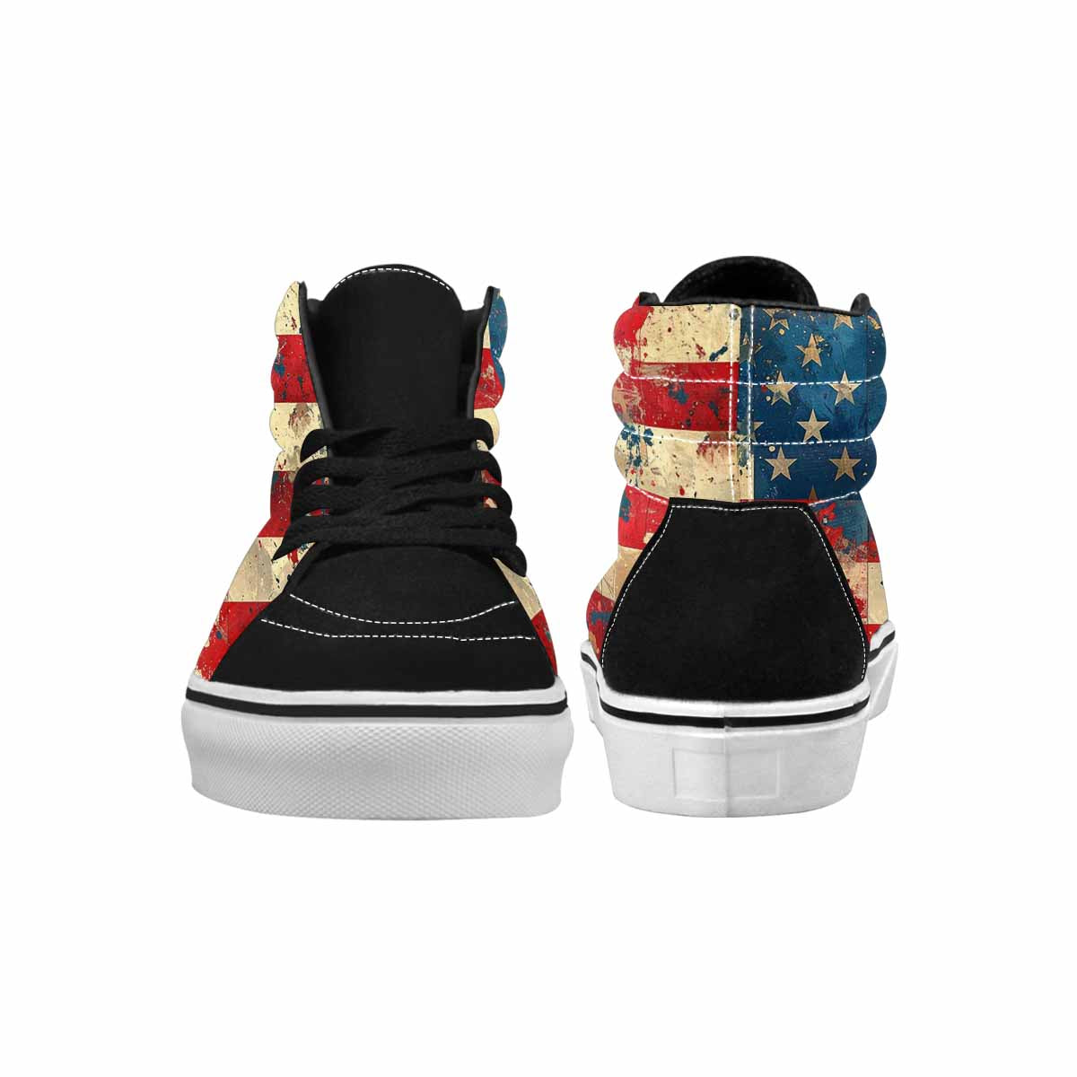 WOMEN'S American Flag Stars High Top Canvas Grunge Sneakers