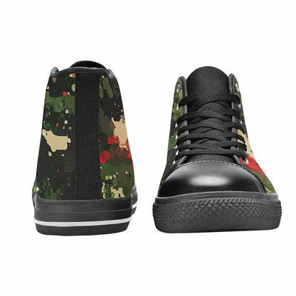 MEN'S Military Camouflage Blotch High Top Canvas Grunge Custom Sneakers