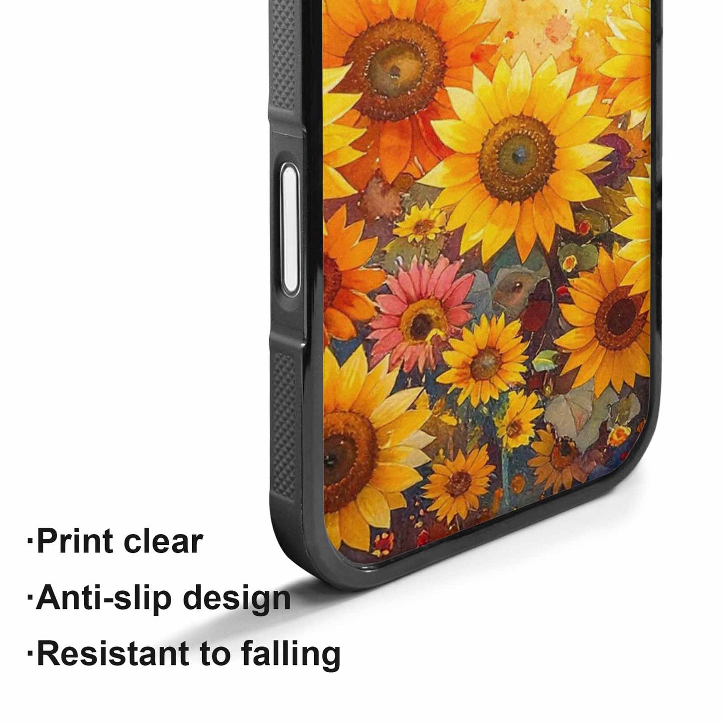 iPhone 17 Case — Full Color Vibrant Sunflower Floral, Custom Phone Case