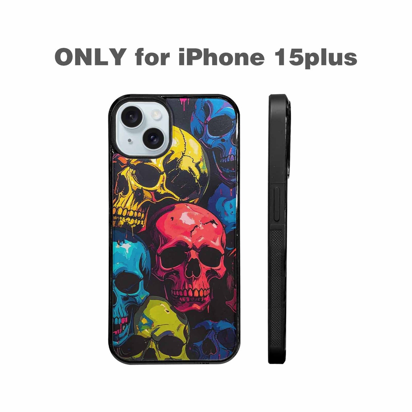 iPhone 15 Plus Case — 1000s Of Skulls Digital Camo Drip, Personalized Phone Case