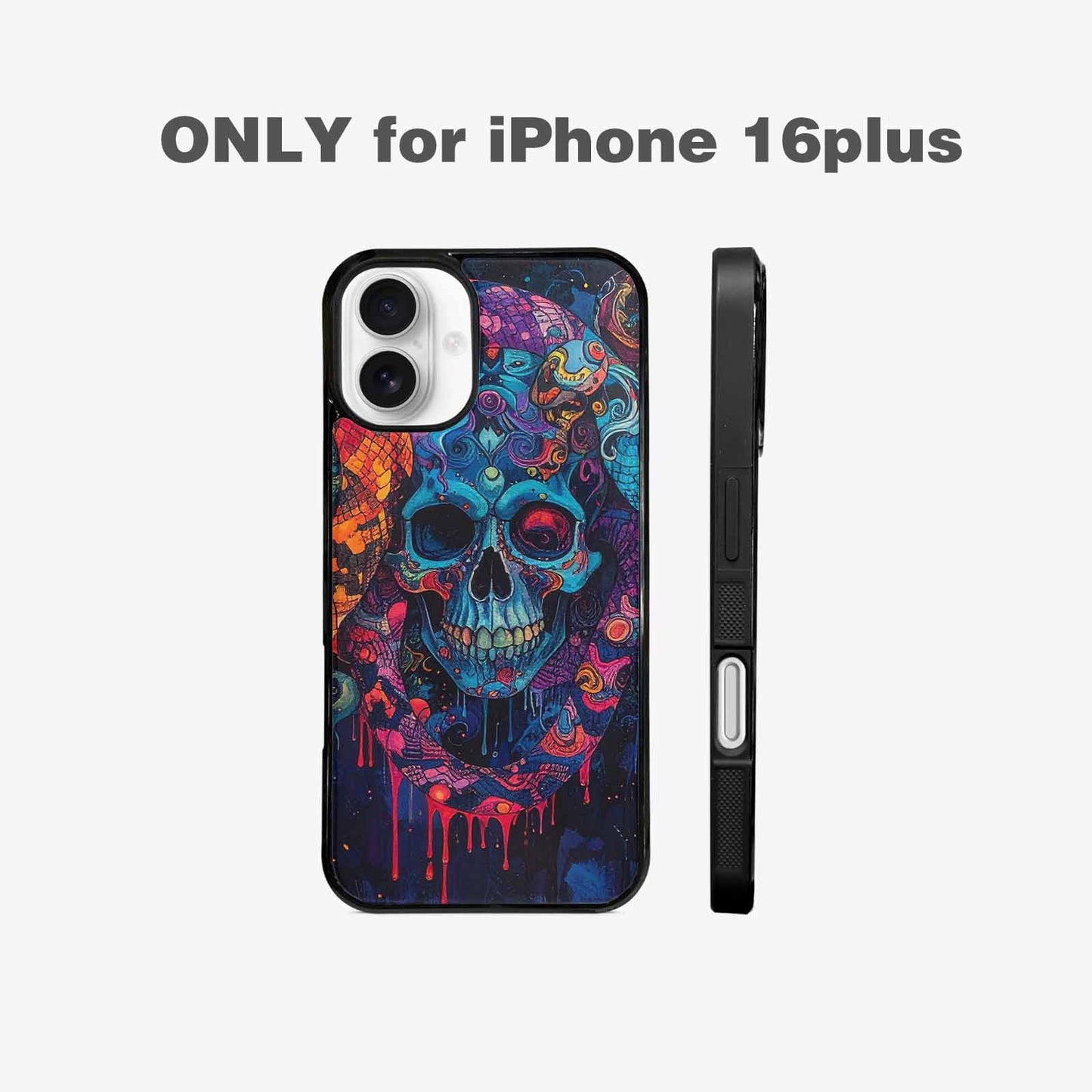 iPhone 16 Plus Case — Snakes And Skulls Collage Custom, Custom Made Phone Cover