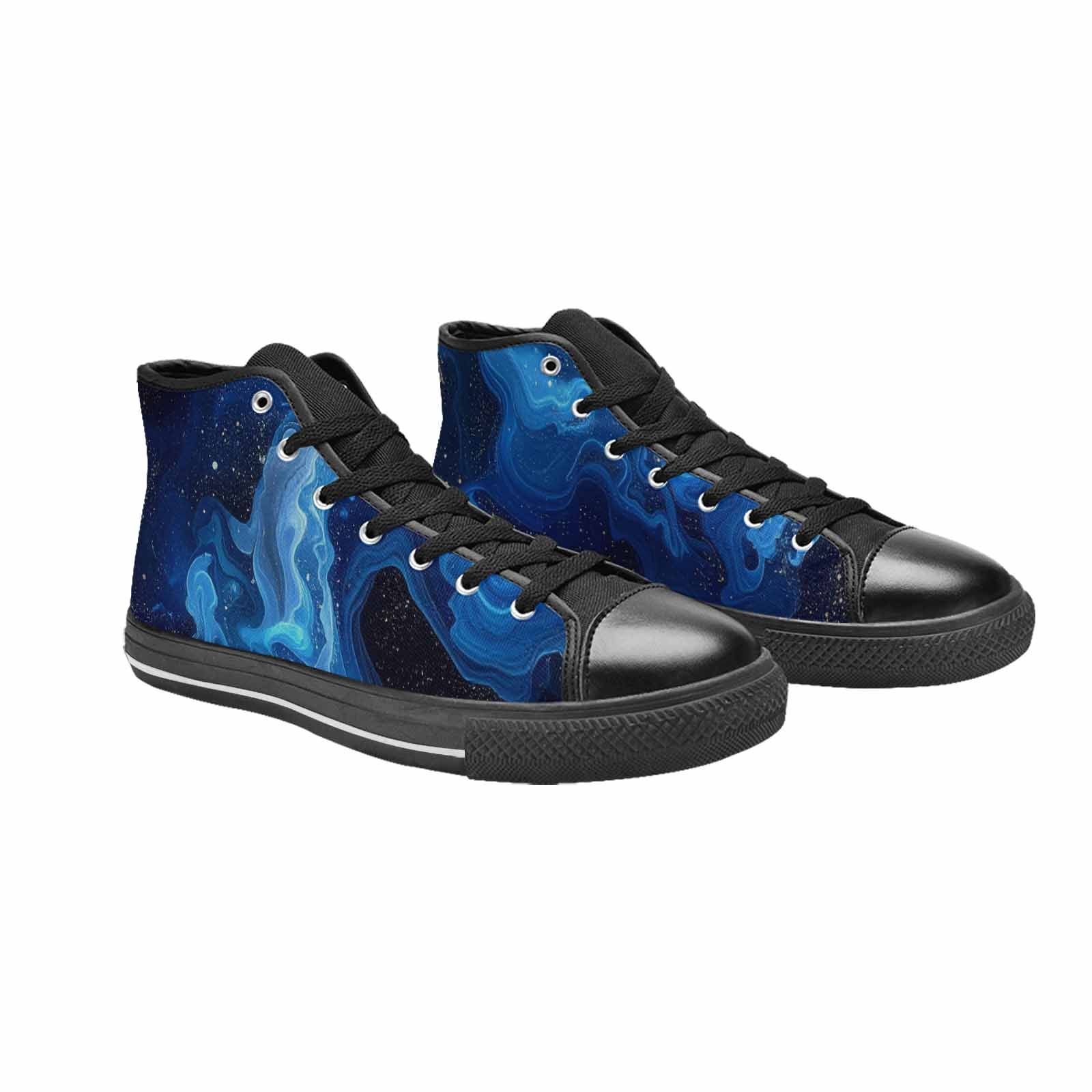 WOMEN'S Galaxy Art - High Top Canvas Vibrant Chaos Custom Sneakers