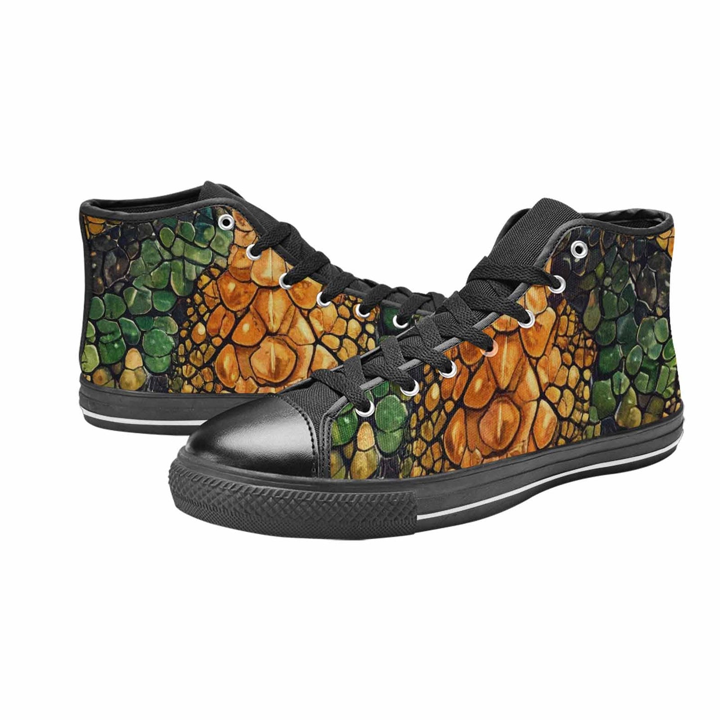 MEN'S Snake Skin Reptile High Top Canvas Aesthetic Custom Shoes