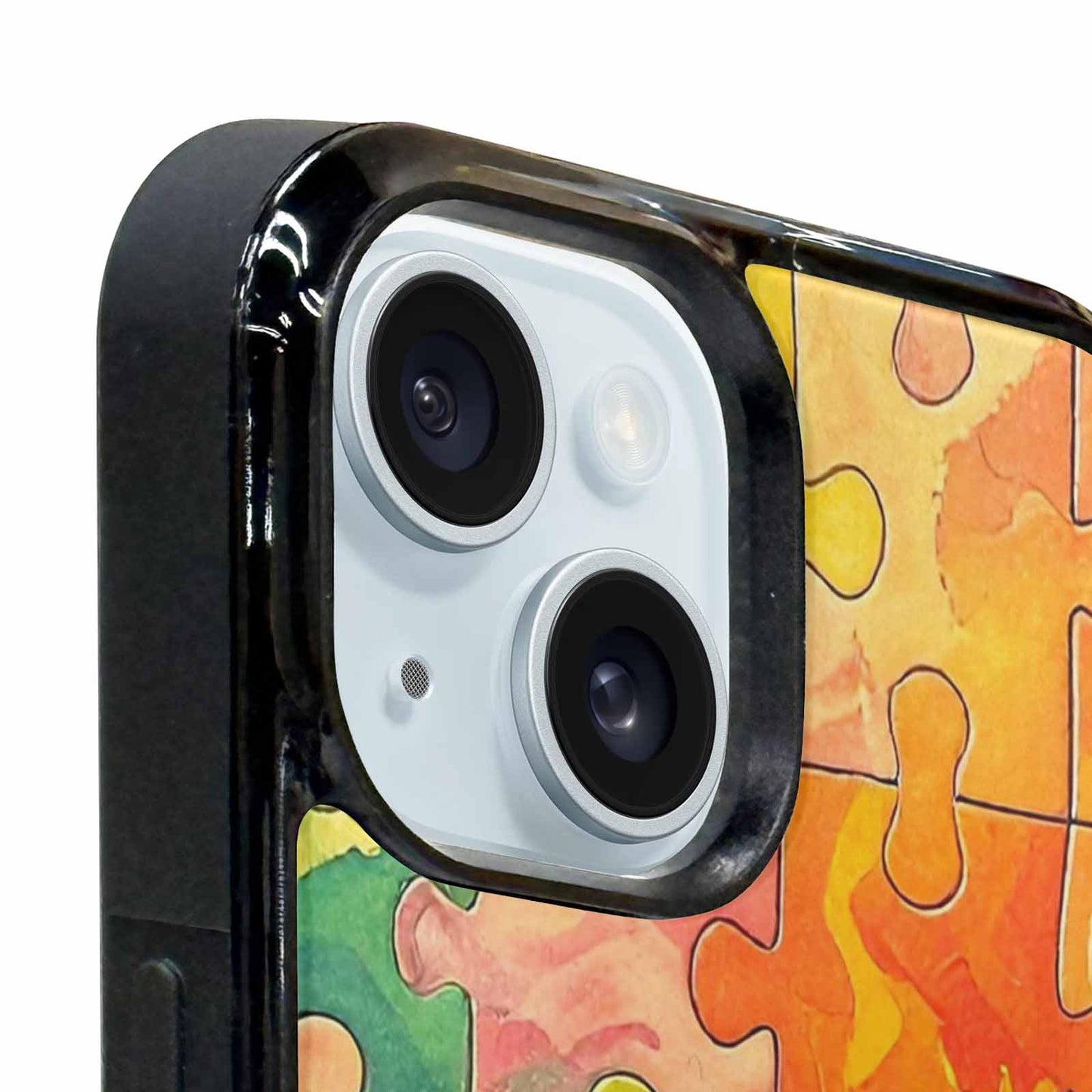 iPhone 15 Plus Case — Autism Puzzle Pieces Puzzle Piece Pattern, Custom Print Case Cover