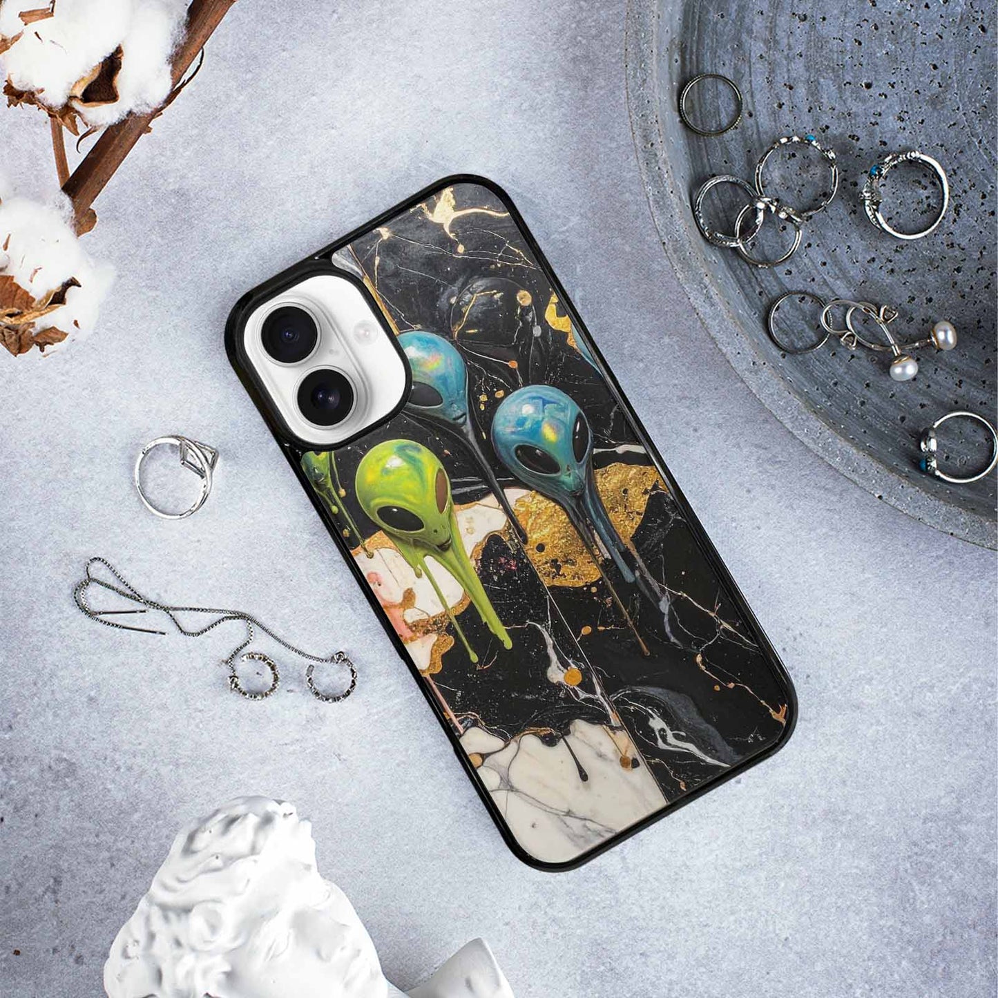 iPhone 16 Plus Case — Aliens Marblemelting Aliens Pa F3p, Personalized Phone Case