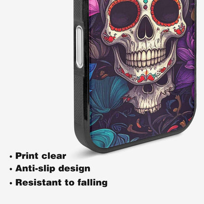 iPhone 16 Case — Lotus Skulls, Unique Phone Case Design