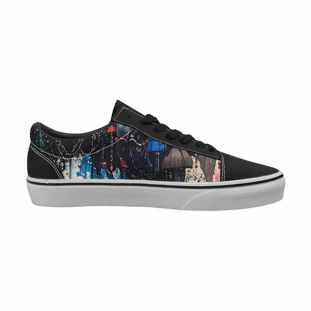 WOMEN'S Rainbow Drip Mushrooms Lace-Up Canvas Grunge Custom Shoes