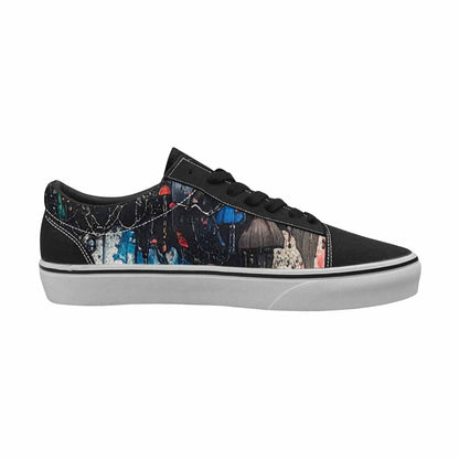 WOMEN'S Rainbow Drip Mushrooms Lace-Up Canvas Grunge Custom Shoes