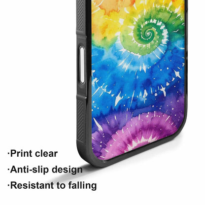 iPhone 17 Case — Tie Dye Spiral Rainbow Tie Dye, Custom Printed Phone Case