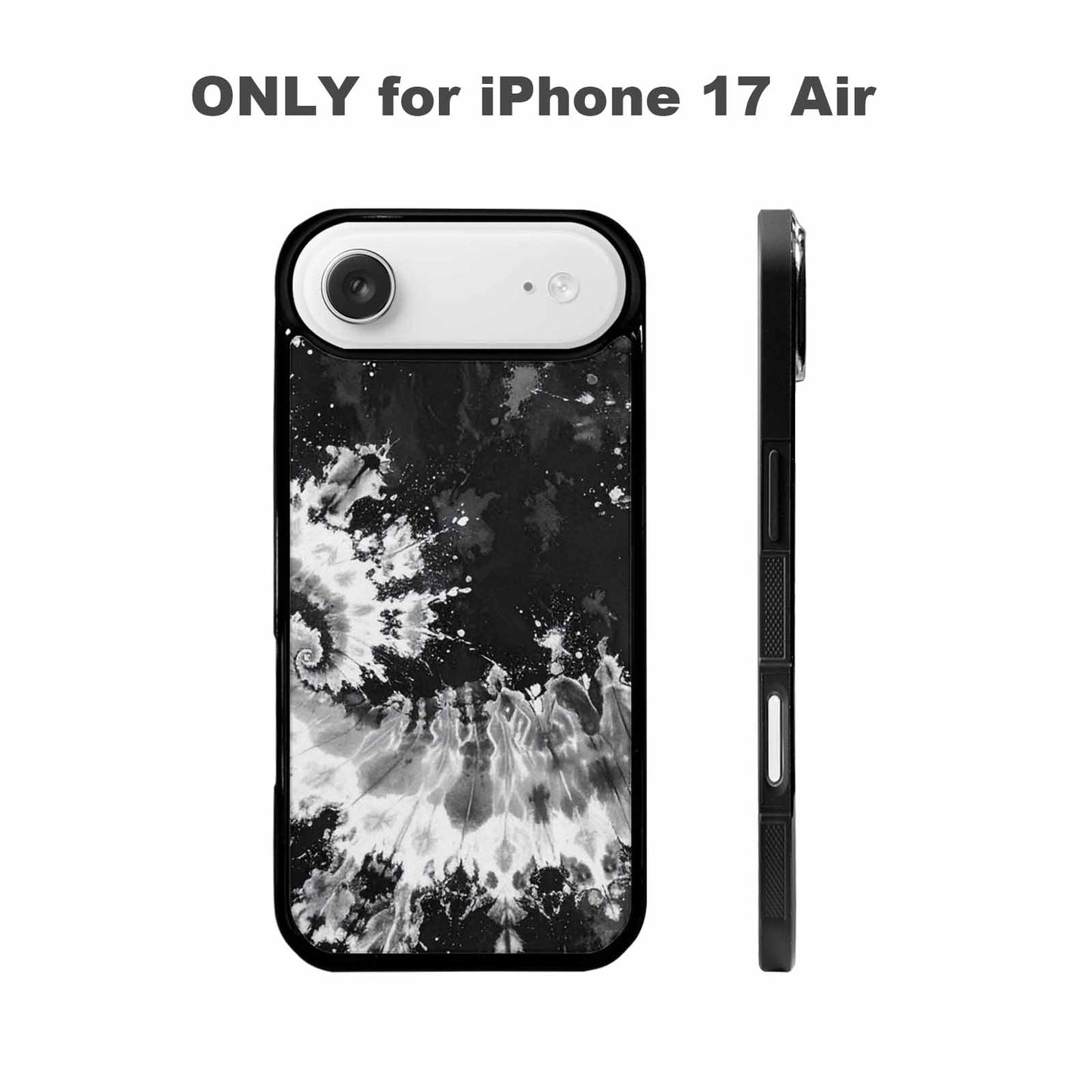 iPhone 17 Air Case — Tie Dye Acid Wash Black Tie, Custom Print Case Cover