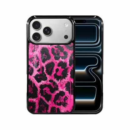 iPhone 17 Pro Max Case — Black &amp; Pink Ink Animal Print, Customized Protective Case