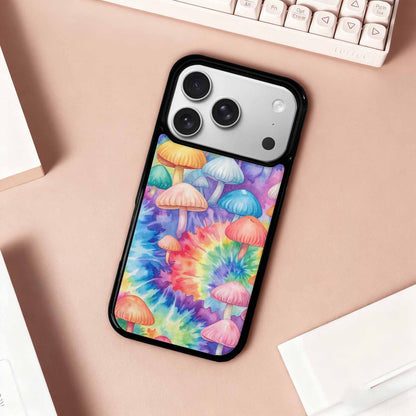 iPhone 17 Pro Case — Mushrooms Tie Dyemushrooms Pat K7q Tie, Custom Printed Phone Case