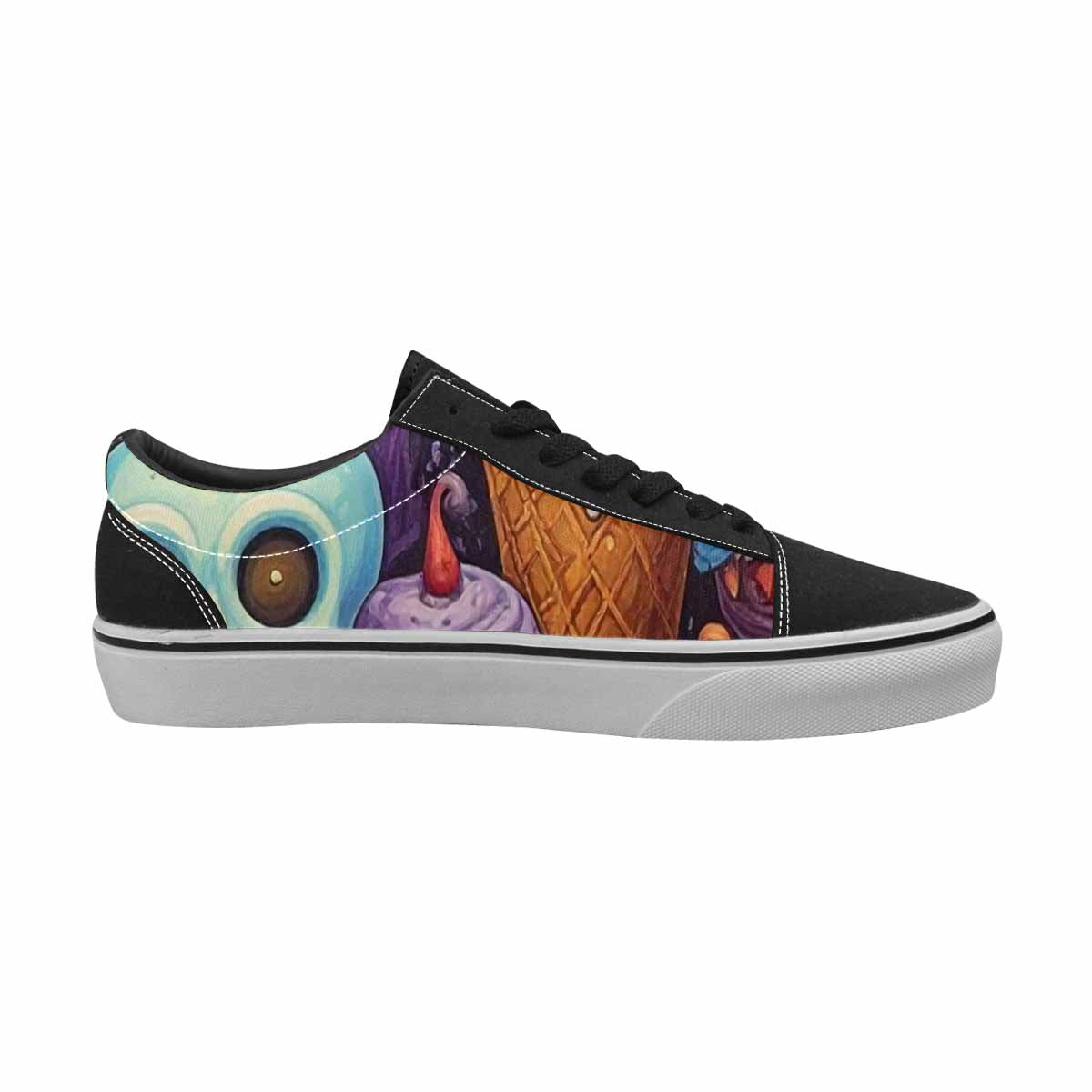 WOMEN'S Ice Cream Monsters  Lace-Up Canvas Aesthetic Custom Shoes
