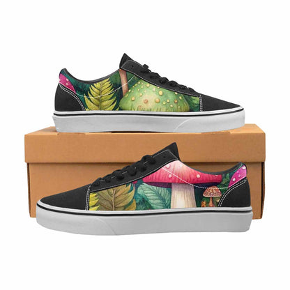 WOMEN'S Mushrooms  Botanical Mushrooms Lace-Up Canvas Vibrant Chaos Custom Sneakers