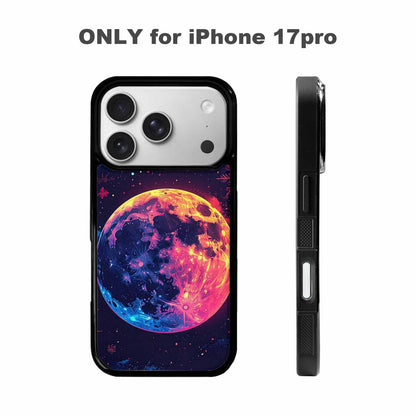iPhone 17 Pro Case — Neon Winter Moon Seamless Cartoon Cute, Personalized Phone Case
