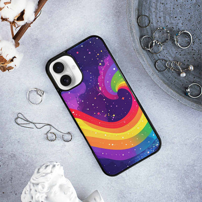iPhone 16 Plus Case — Rainbow Pride Galaxy, Custom Designed Case Cover