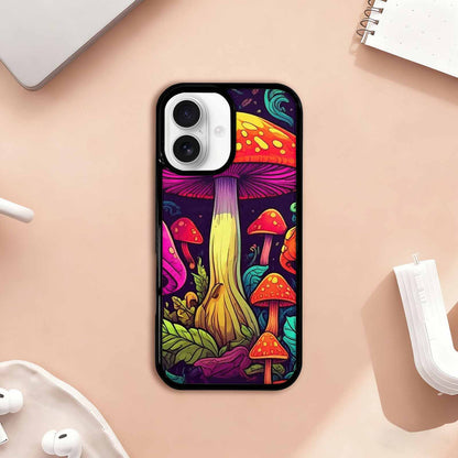 iPhone 17 Case — Psychedelic Mushroom Cartoon Pattern Cartoon Cute, Custom Printed Phone Case
