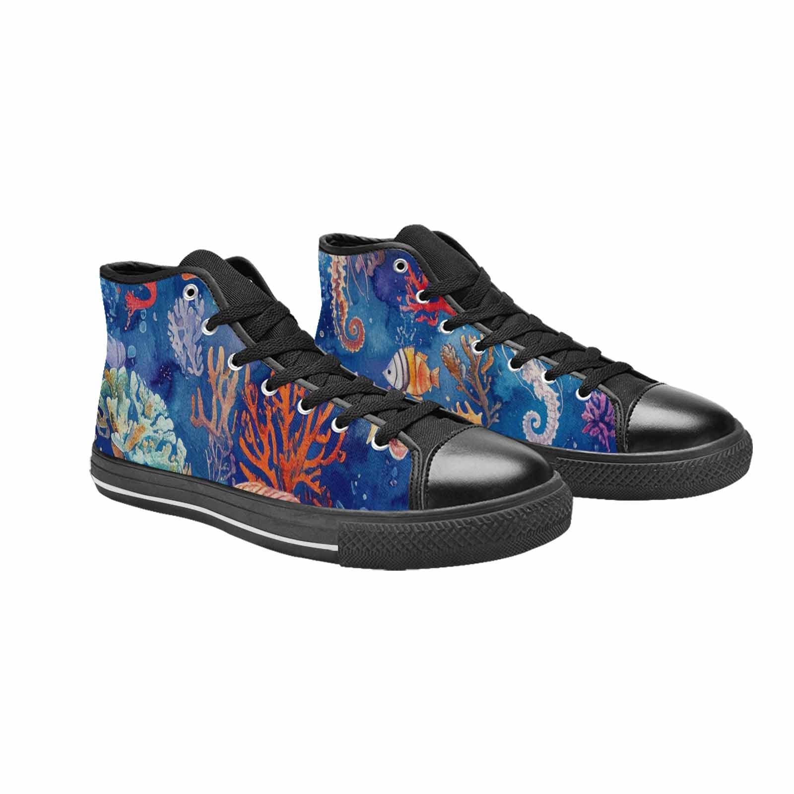 WOMEN'S Fish Scale Coral High Top Canvas Aesthetic Shoes