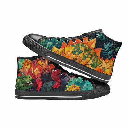 WOMEN'S Dinosaur Silhouette High Top Canvas Dreamcore Custom Sneakers