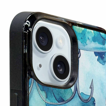 iPhone 15 Plus Case — Fishing Lure And Hook Pattern Seamless, Customized Protective Case