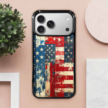 iPhone 17 Pro Max Case — Small American Flag Stars Galaxy Space, Custom Printed Phone Case
