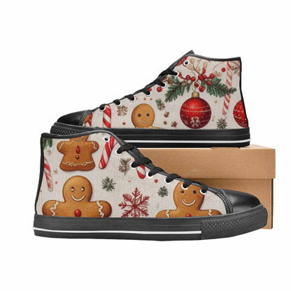 MEN'S Christmas Holly Snowflake High Top Canvas Neon Fantasy Shoes