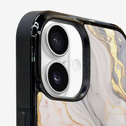 iPhone 16 Plus Case — Marble Vein Marble Veins Pattern Hundreds, Customized Protective Case