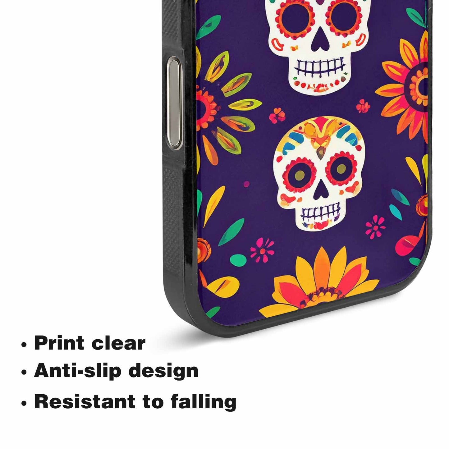iPhone 16 Pro Case — Sunflowers Hundreds Of Skulls Art Seamless, Unique Phone Case Design