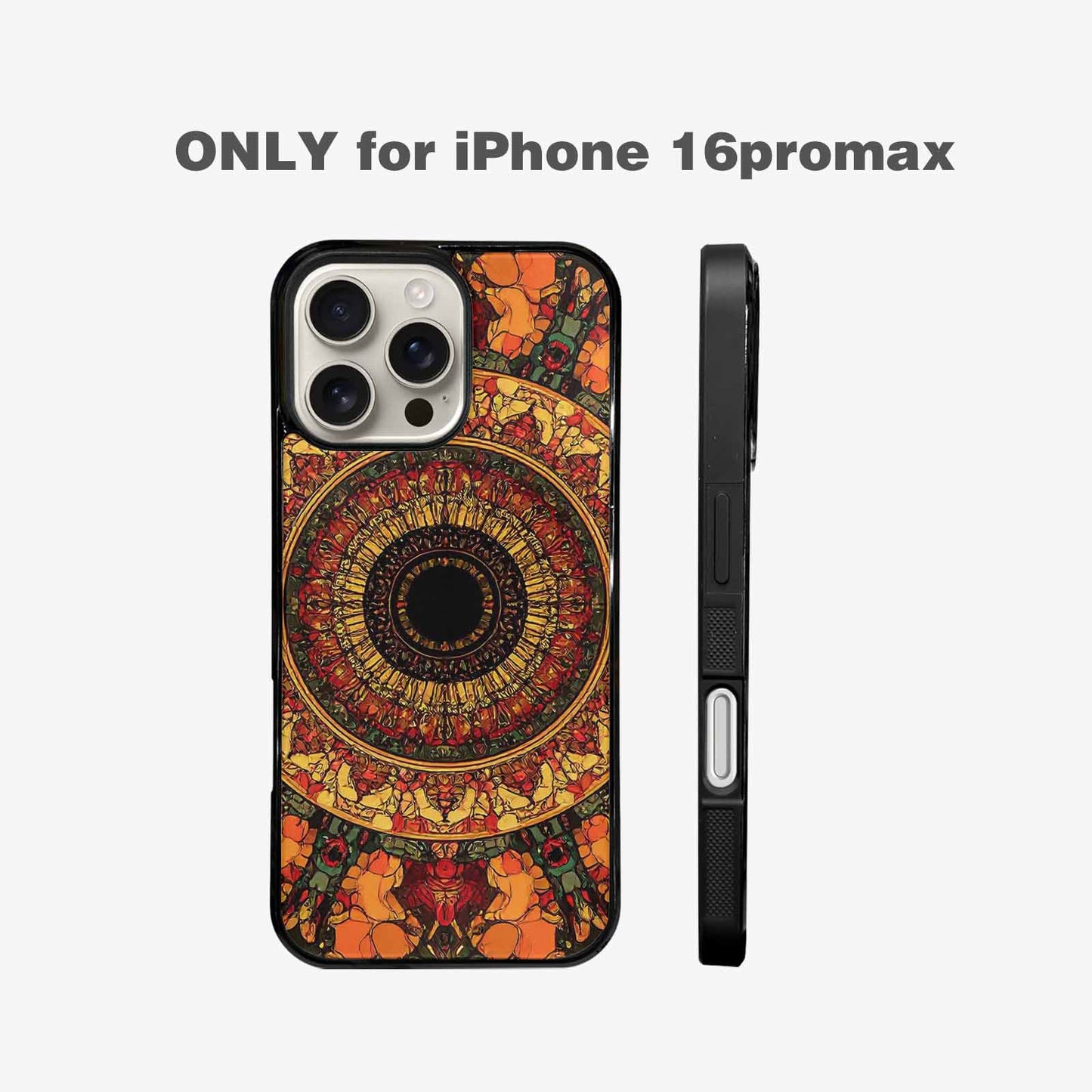 iPhone 16 Pro Max Case — Mandala Lions Art Seamless Pattern Vibrant, Custom Printed Phone Case