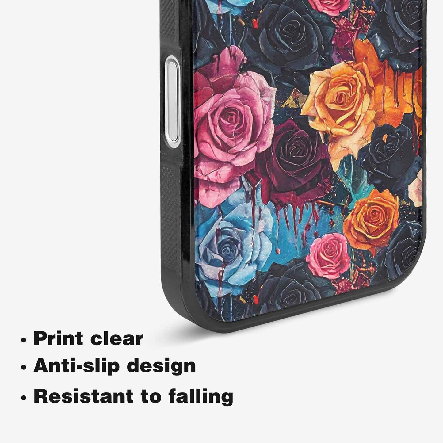 iPhone 16 Case — Gothic Rose Gothic Roses Pattern Hundreds, Custom Printed Phone Case