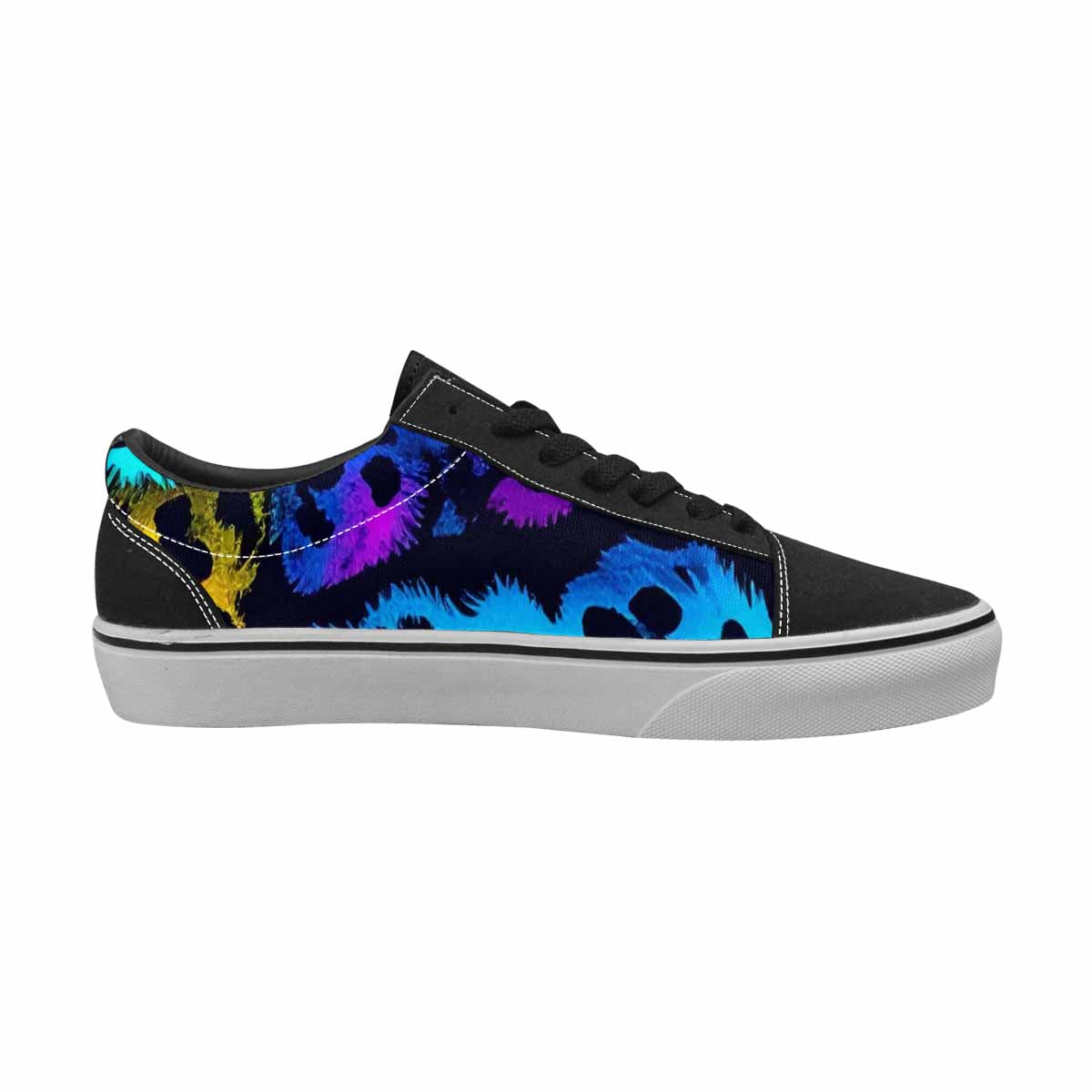 MEN'S Leopard Print Neon Canvas Lace-Up Vivid Sneakers
