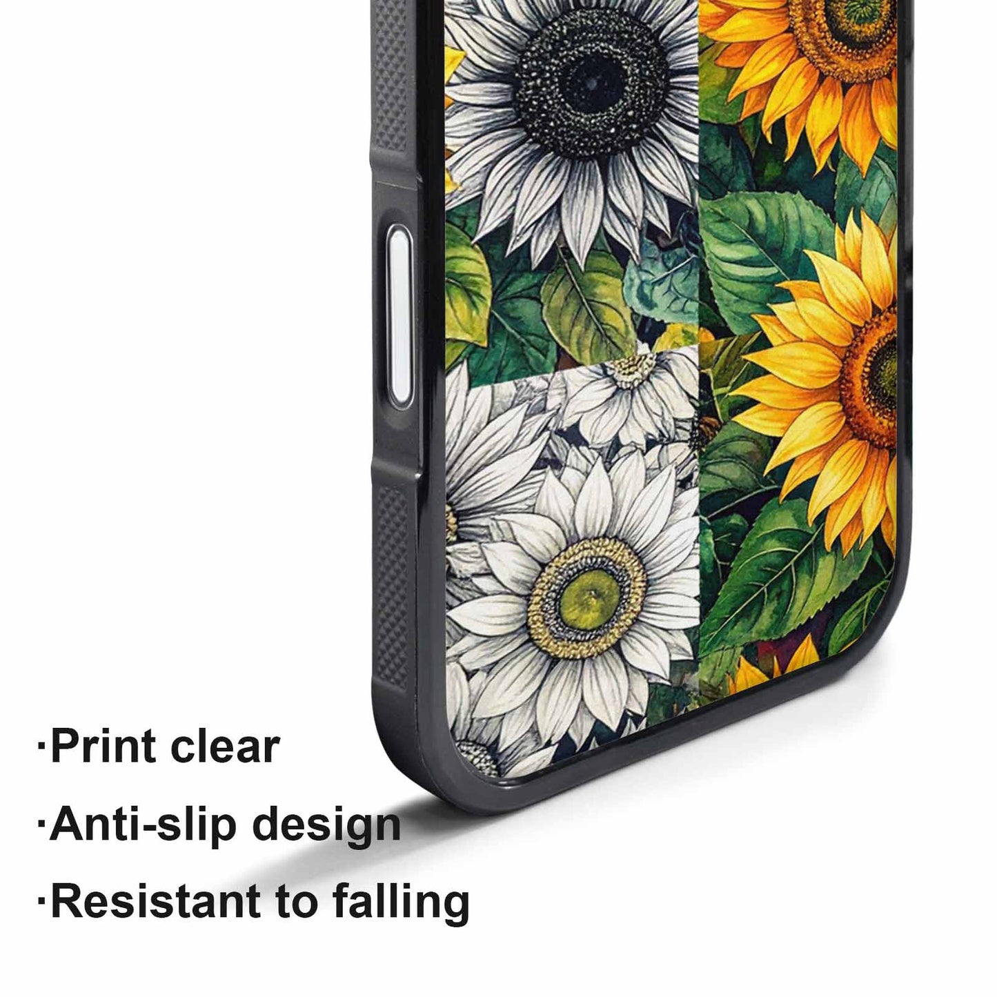 iPhone 17 Pro Case — Small Sunflower Pattern Randomly Varying Floral, Custom Printed Phone Case