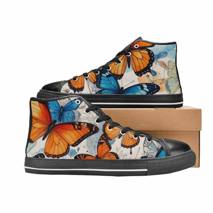 MEN'S Butterfly Wing High Top Canvas Vibrant Chaos Sneakers