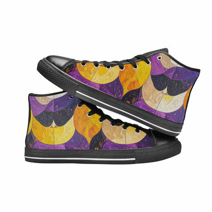 MEN'S Nonbinary Flag Color High Top Canvas Vivid Custom Sneakers
