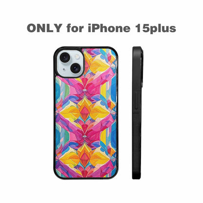 iPhone 15 Plus Case — Pansexual Flag Color Theme Small Rainbow, Custom Art Phone Cover
