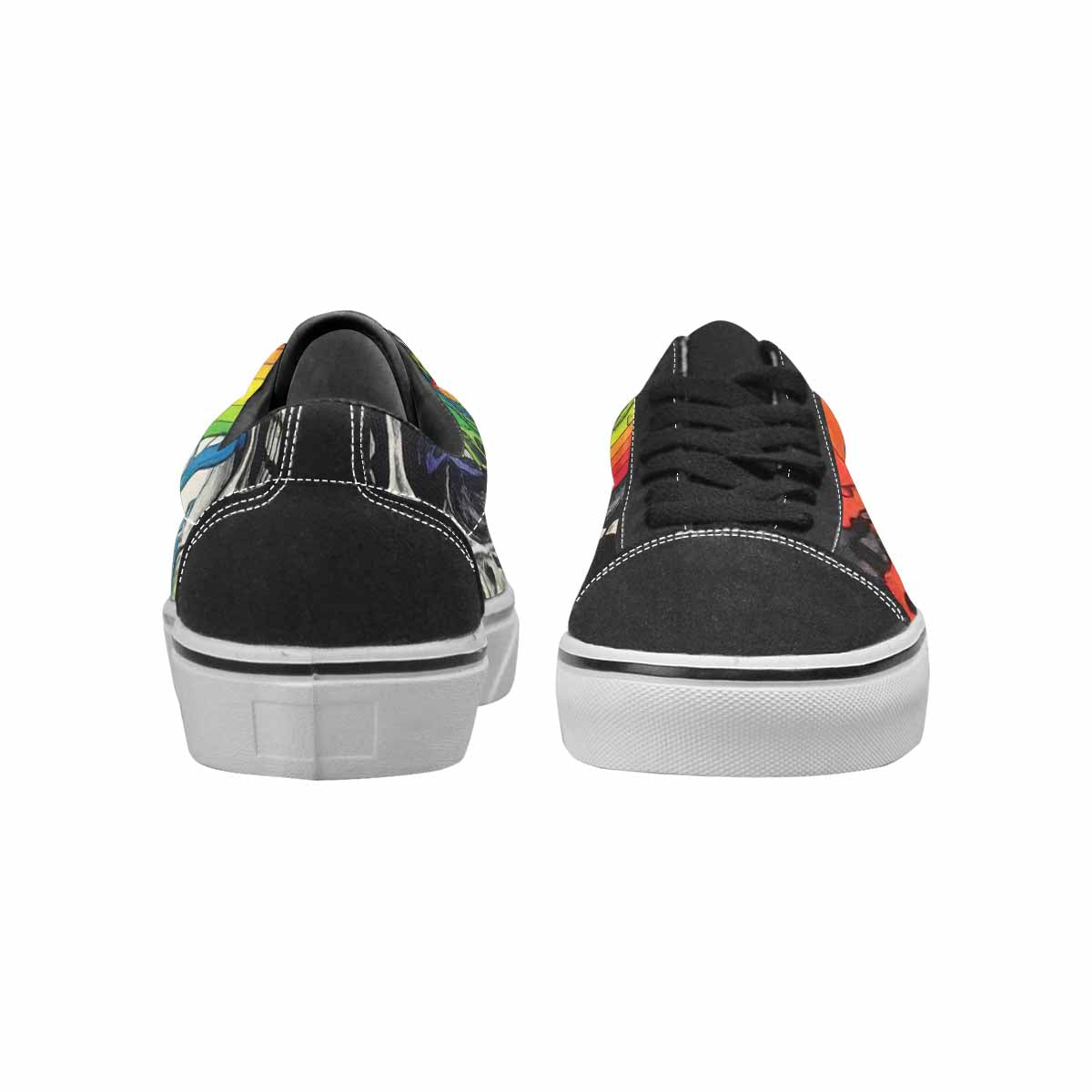 WOMEN'S Rainbow From Skull S Lace-Up Canvas Melting Art Custom Sneakers