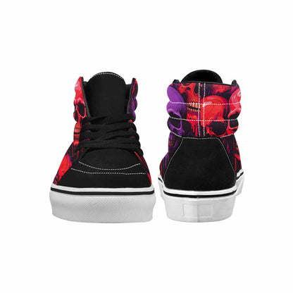 MEN'S Red + Purple Skeletons High Top Canvas Vivid Sneakers