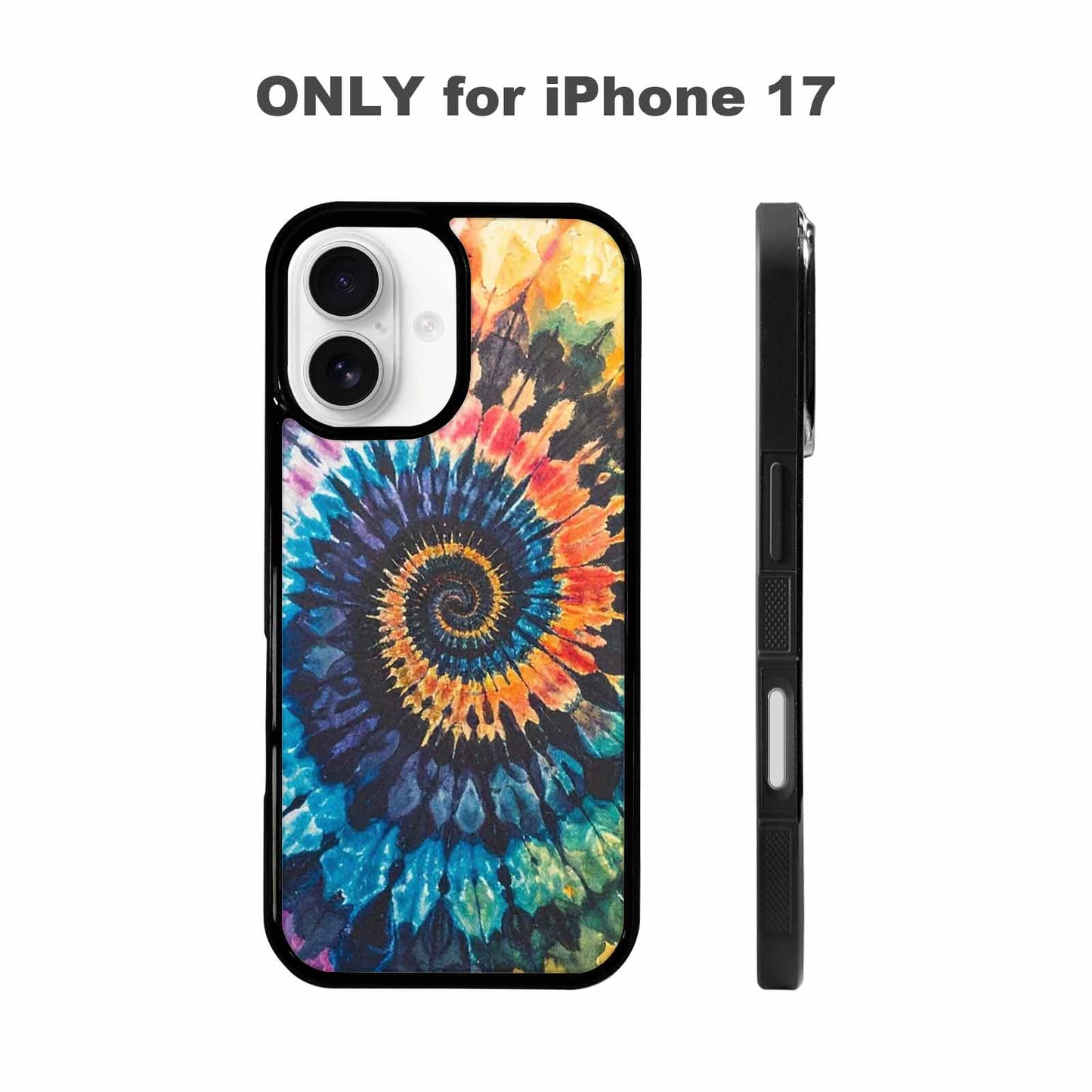 iPhone 17 Case — Black &amp; Blue Ink Tie Dye, Custom Art Phone Cover