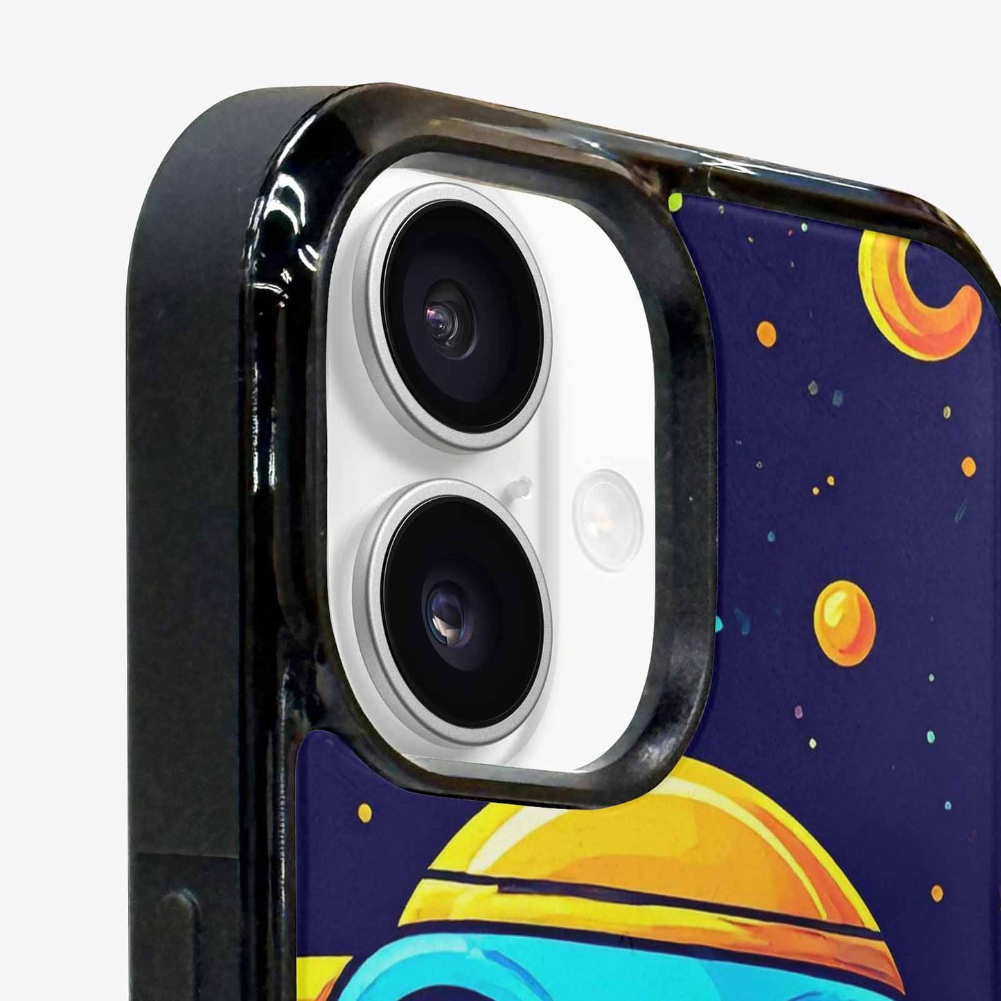 iPhone 16 Case — Alien Ufo Cartoon Art Pattern, Custom Art Phone Cover