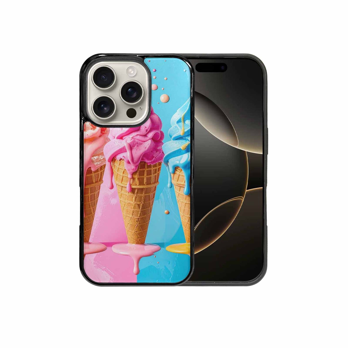 iPhone 16 Pro Case — Collage Of Overlapping Waffle Cones Icecream, Unique Phone Case Design