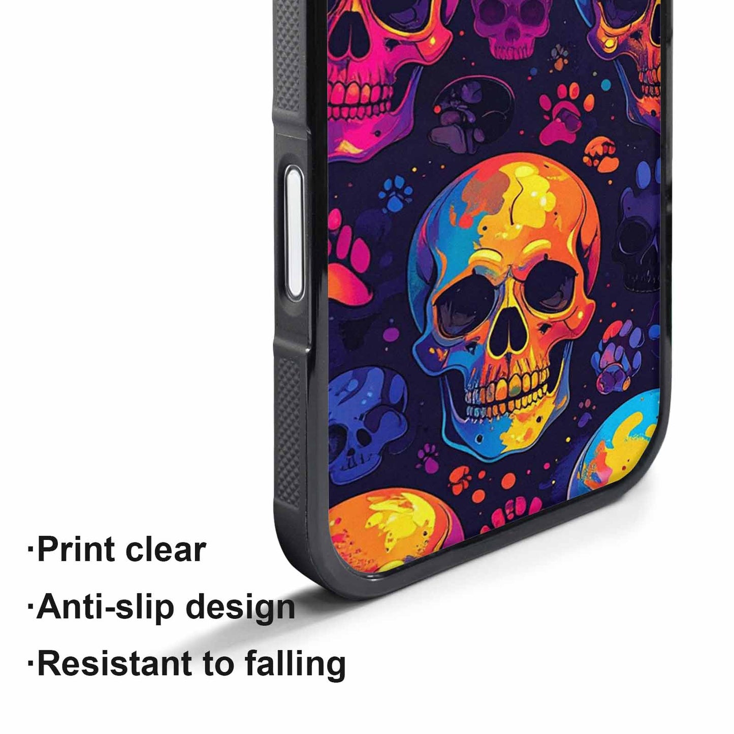 iPhone 17 Pro Case — Iridescent Millions Of Paw Gothic Skulls, Custom Designed Case Cover