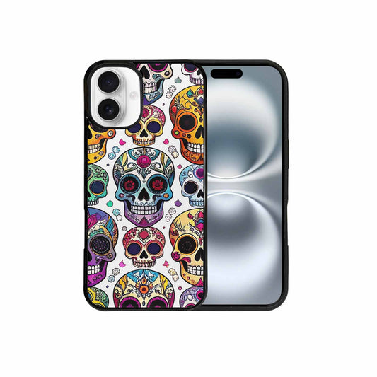iPhone 16 Plus Case — Vibrant Skull Seamless, Custom Made Phone Cover