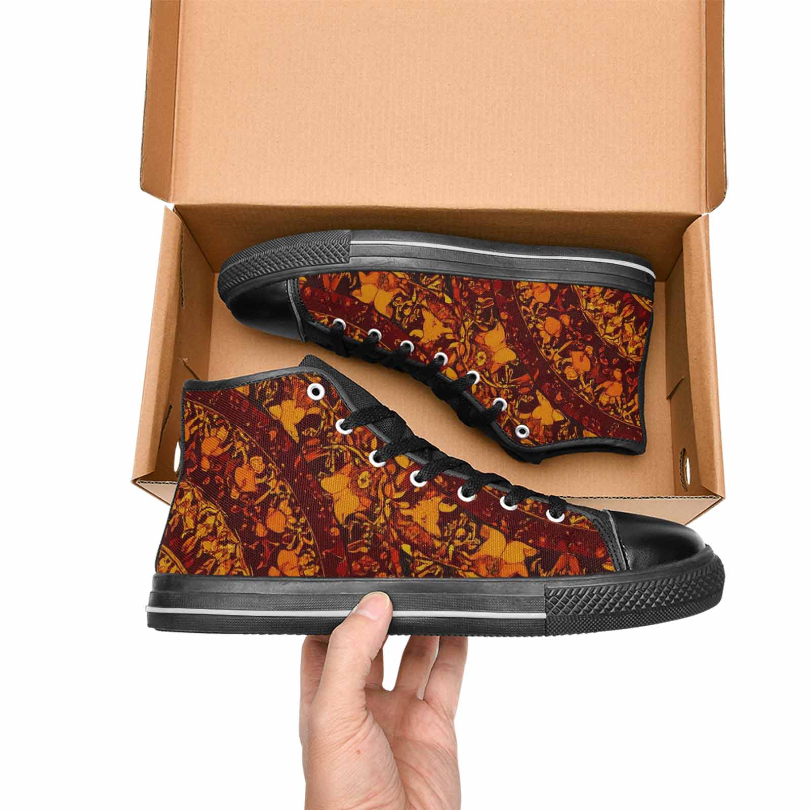 MEN'S Mandala Lions High Top Canvas Y2K Shoes