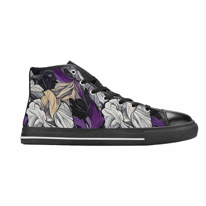 MEN'S Asexual Flag Color High Top Canvas Aesthetic Custom Shoes